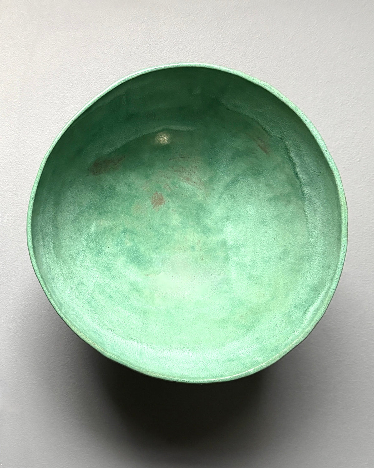 Green Stoneware Pedestal Bowl