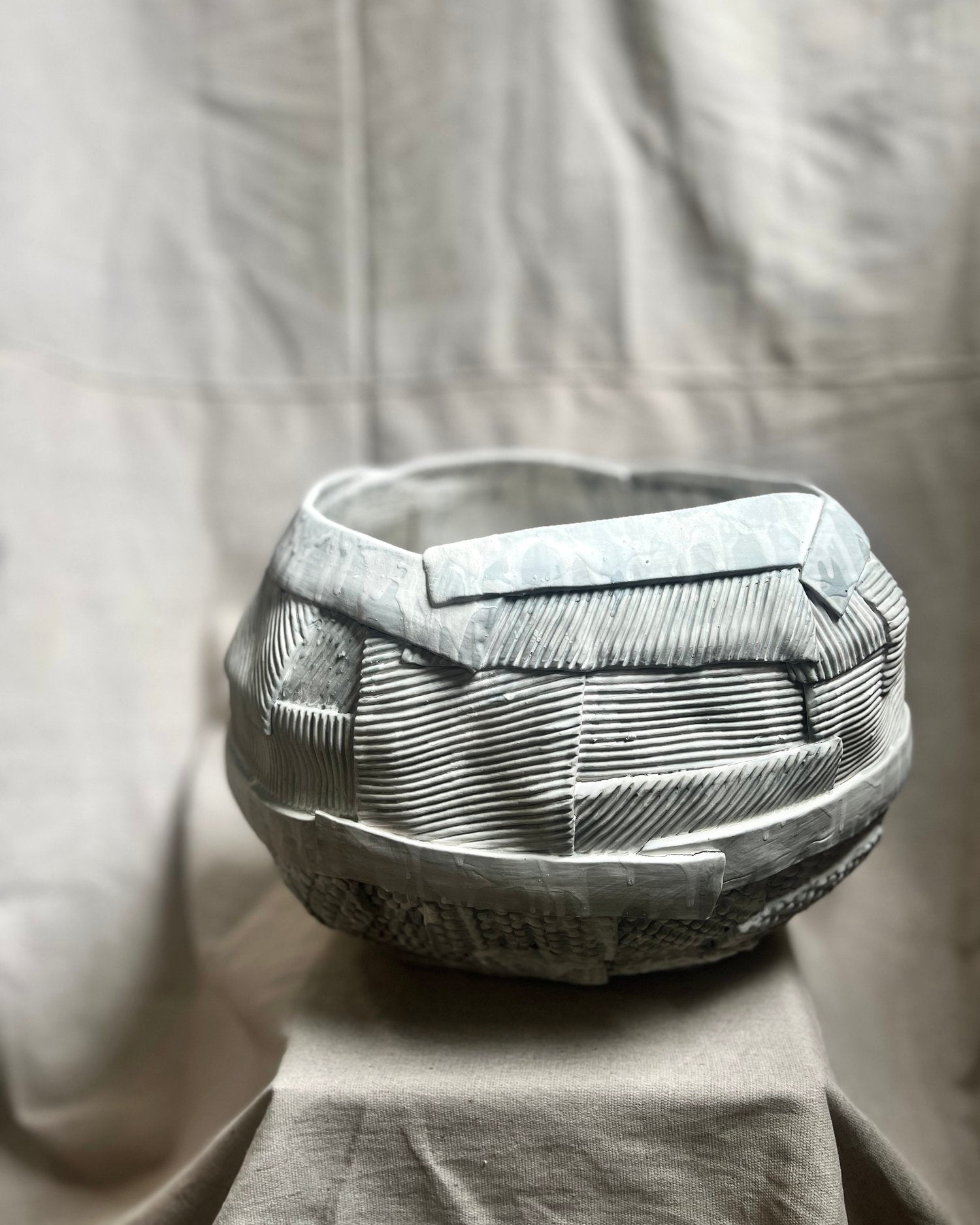 Grey Drip Assemblagé Vessel