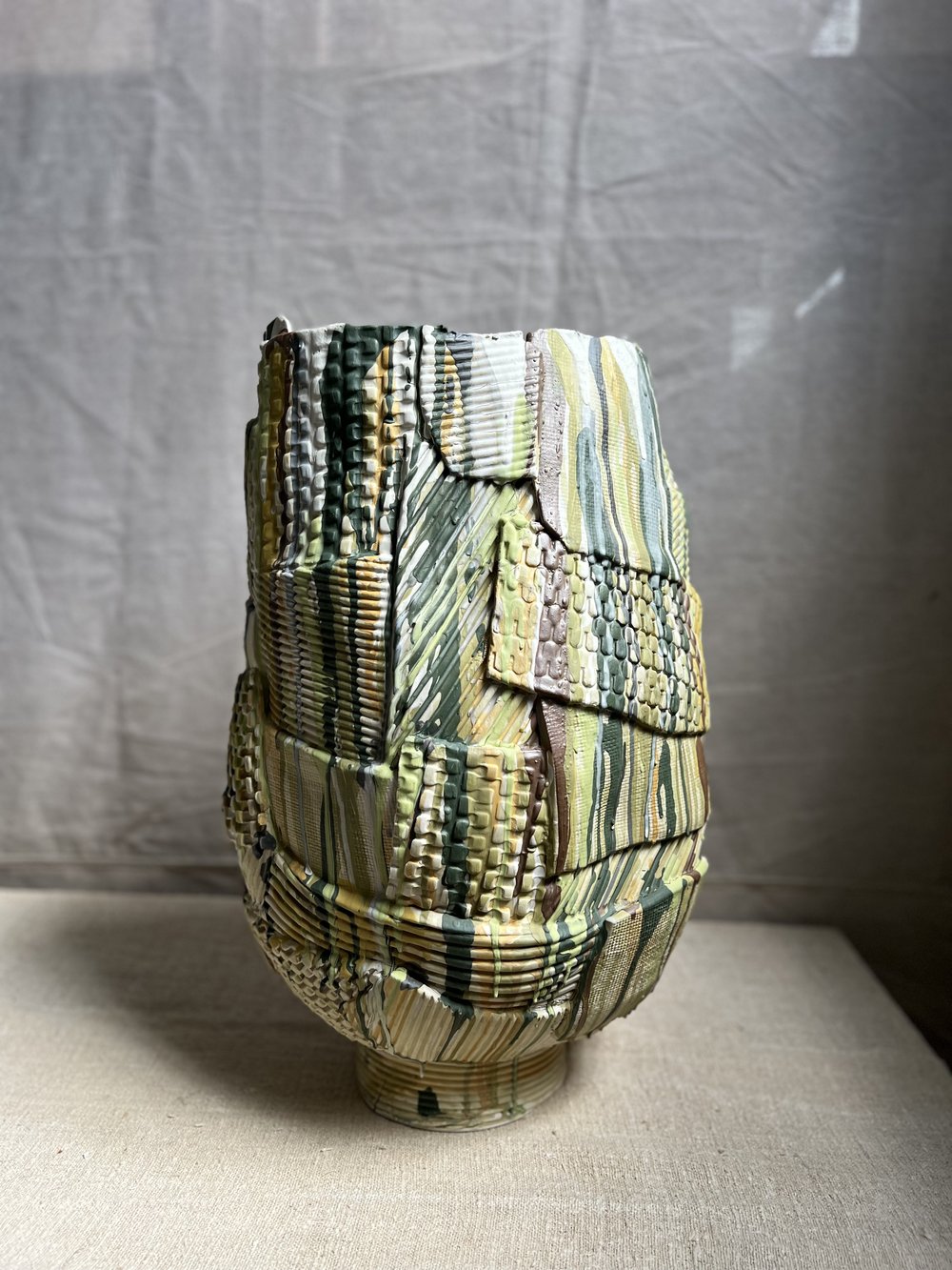 Green Drip Assemblagé Vessel