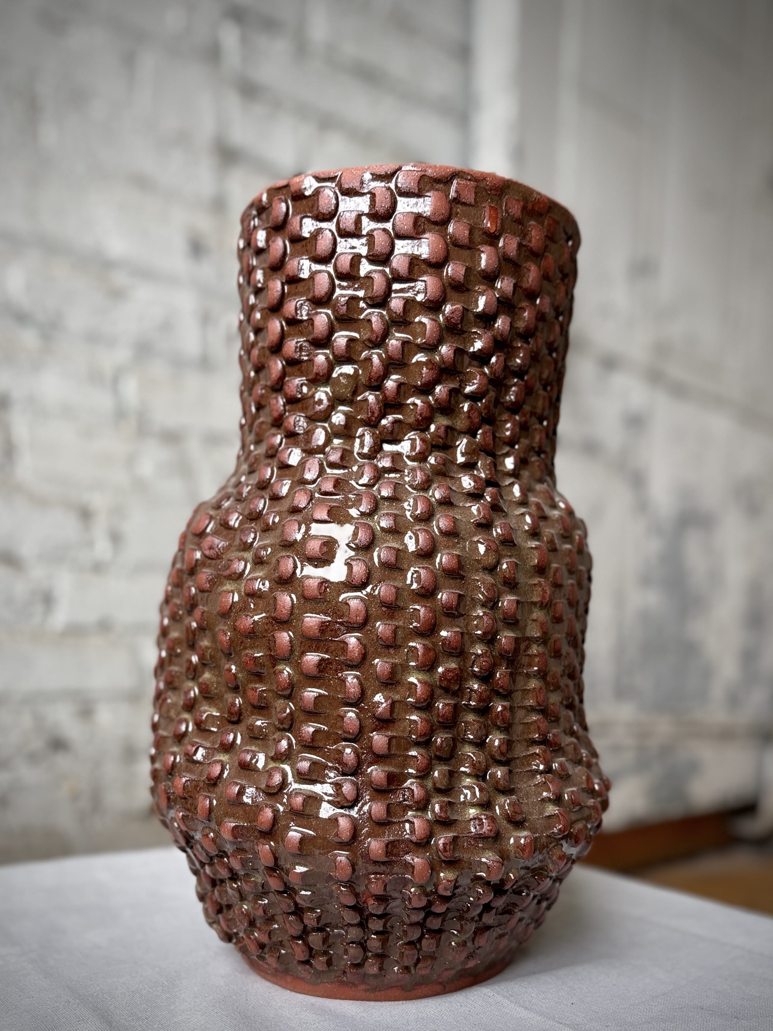 Red Iron Wonky Serpent Vase