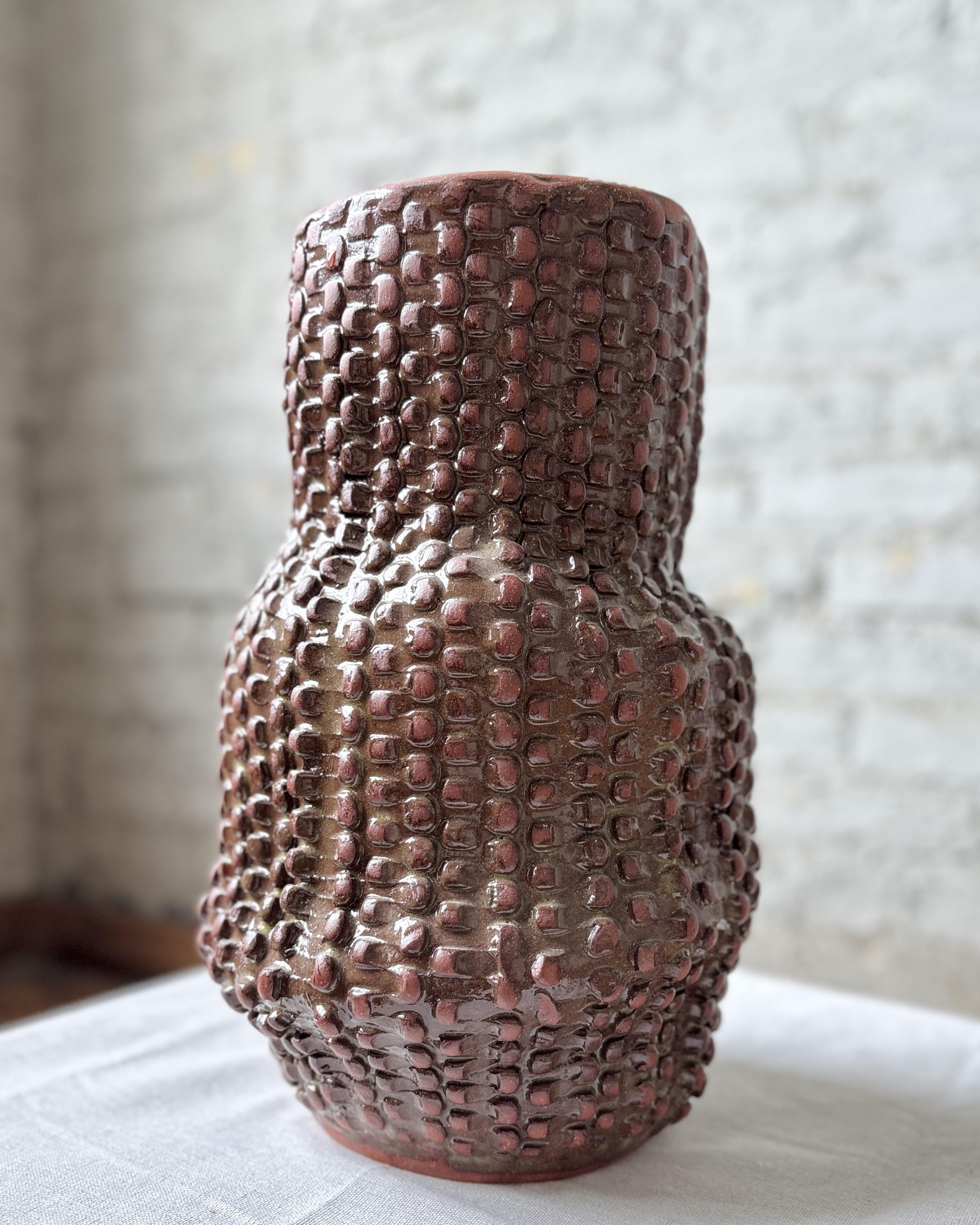 Red Iron Wonky Serpent Vase