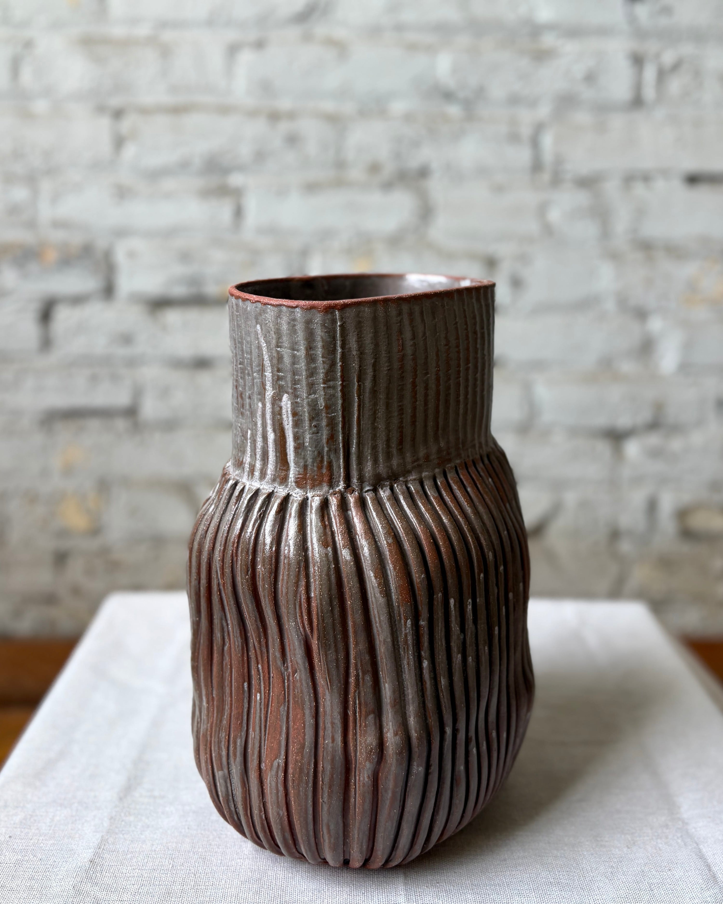 Red Iron Drip Vase