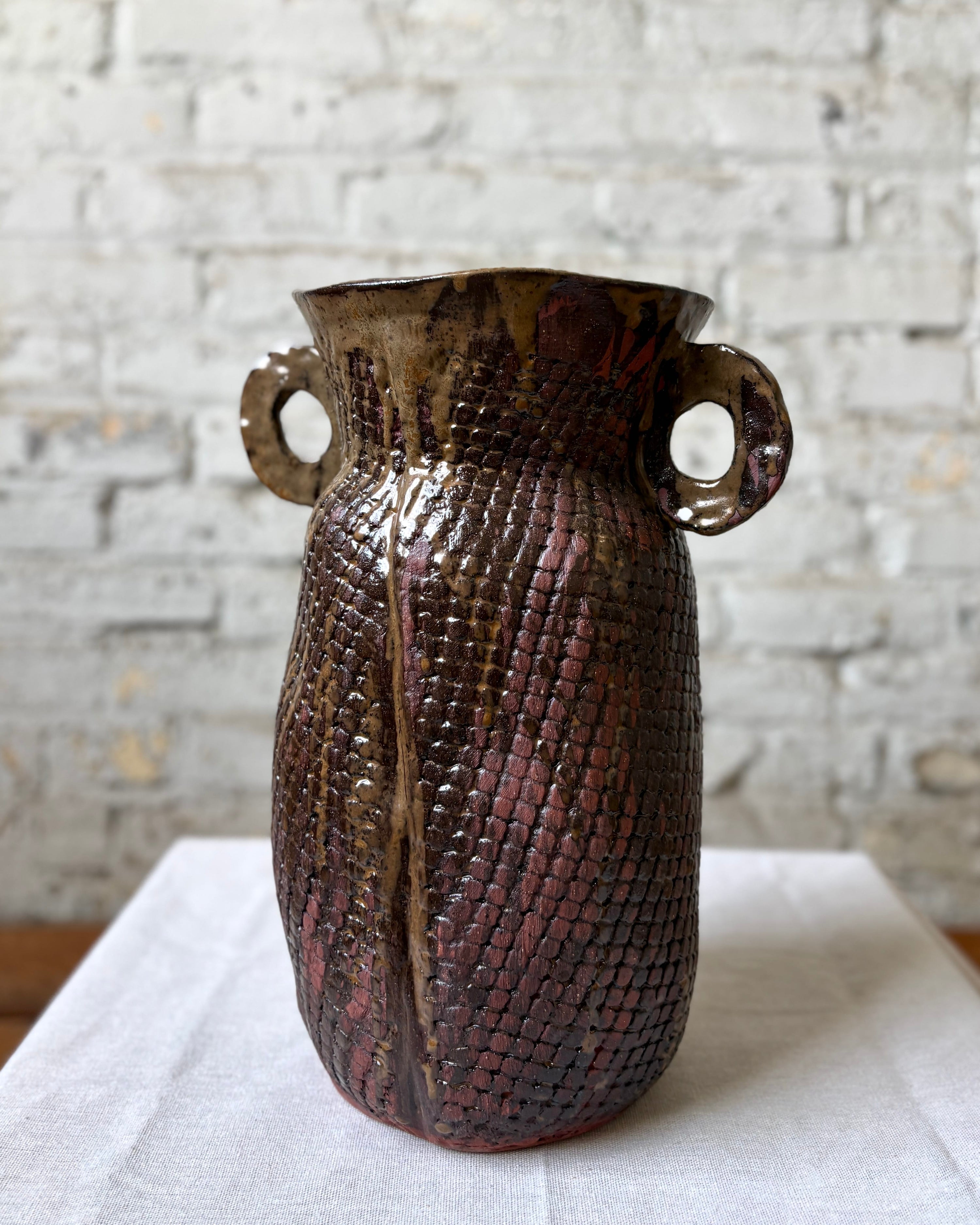 Red Iron Grid Amphora