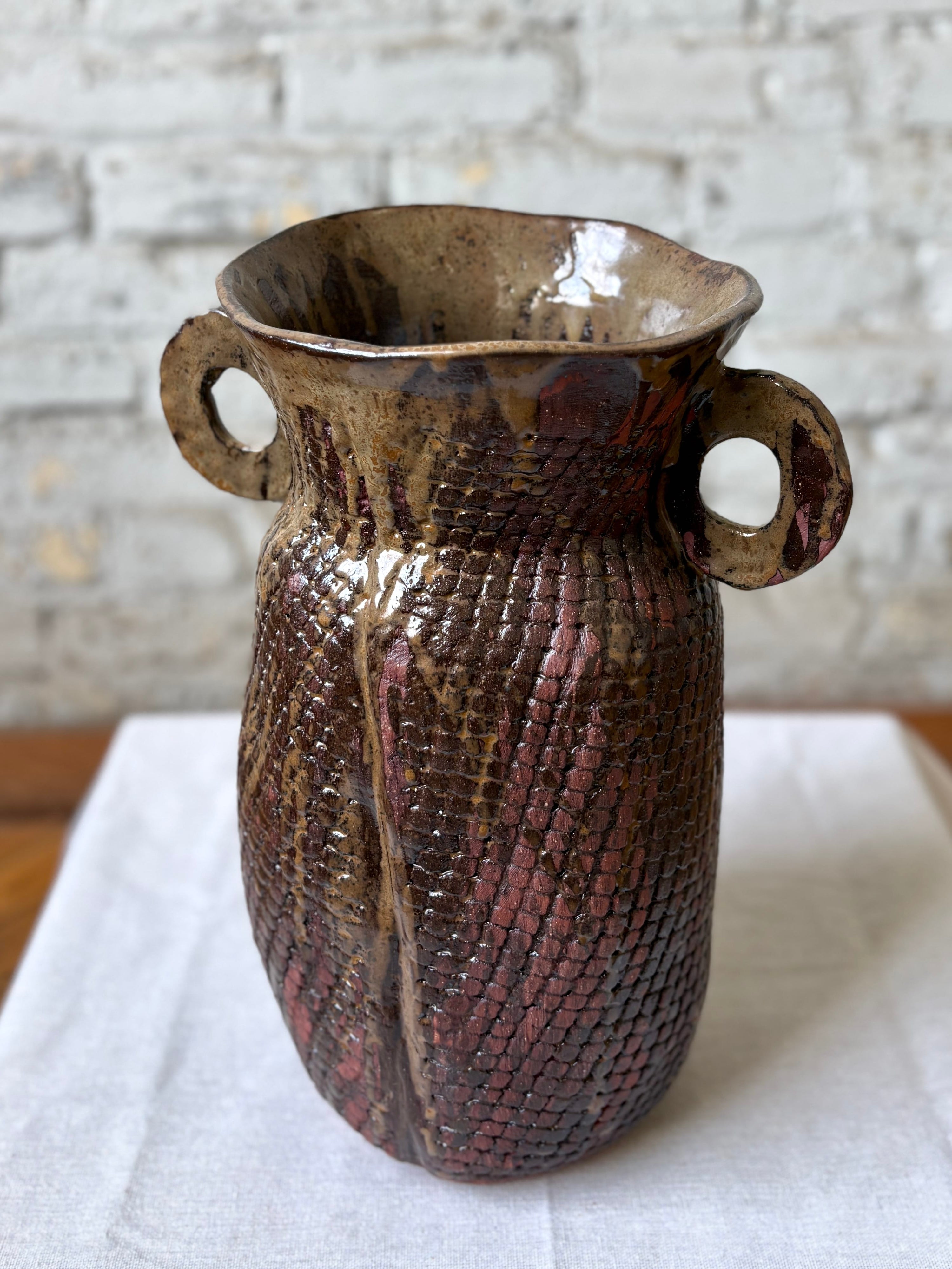 Red Iron Grid Amphora