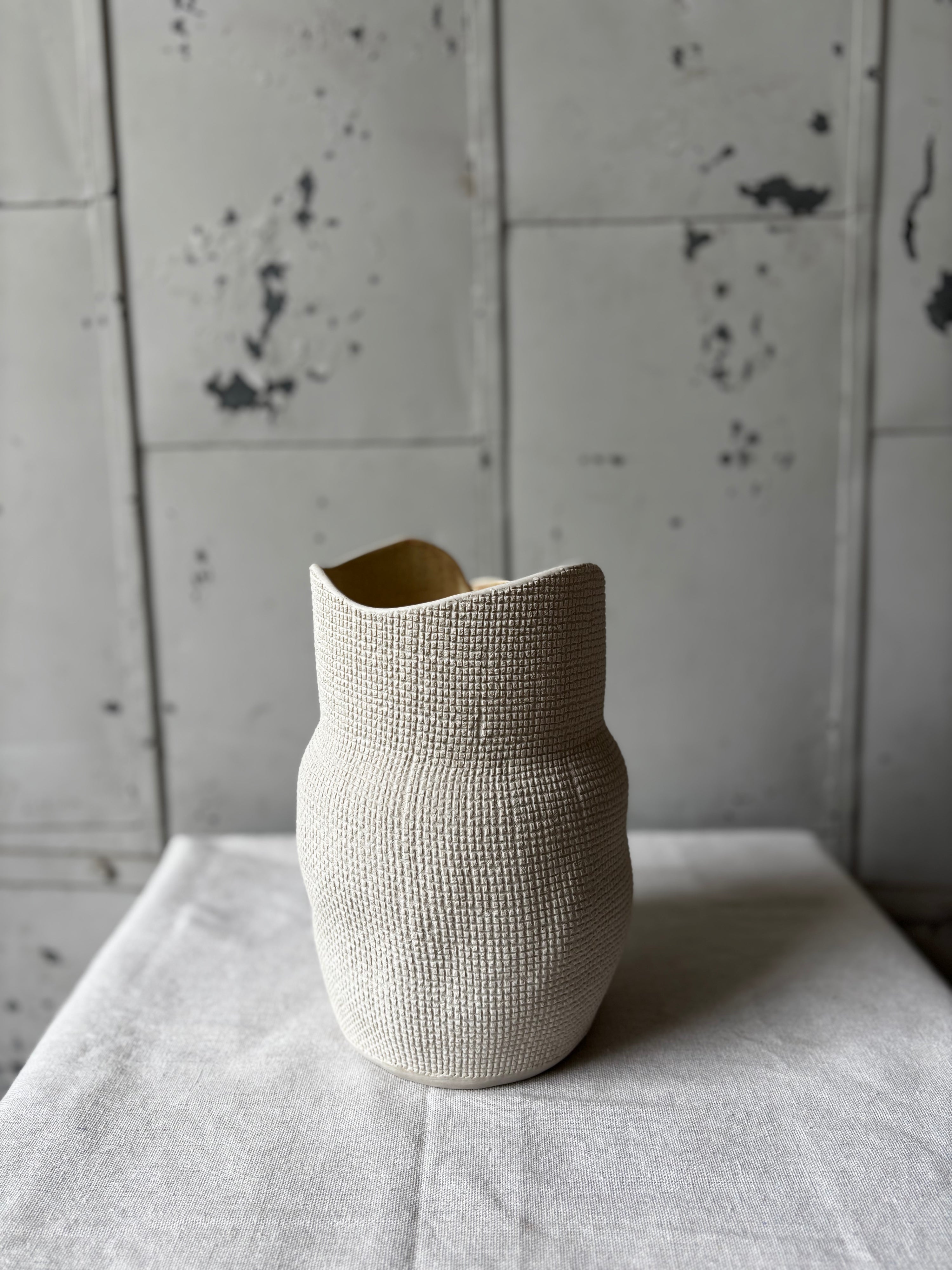 Burlap Wave Vases