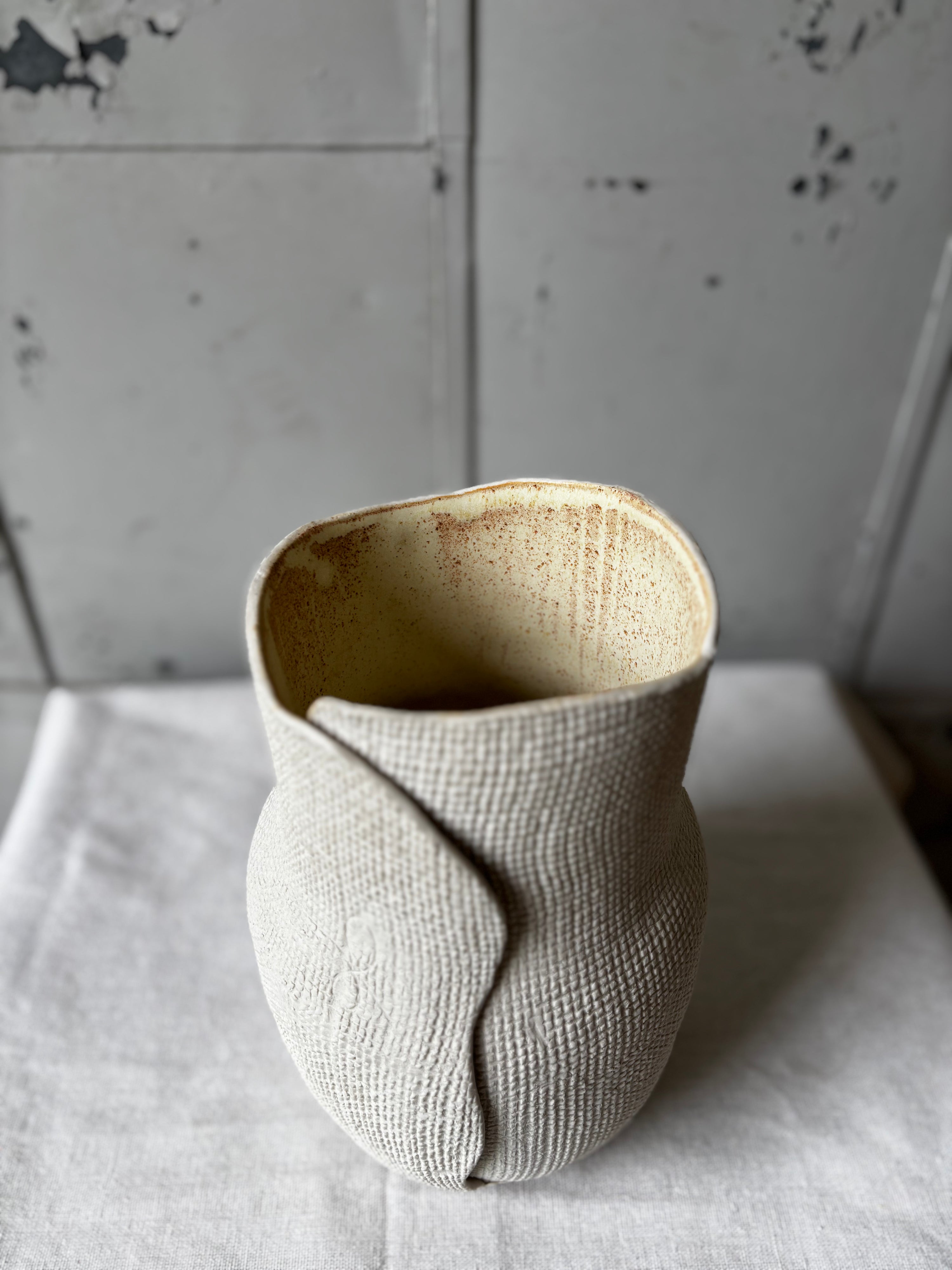 Burlap Wave Vases