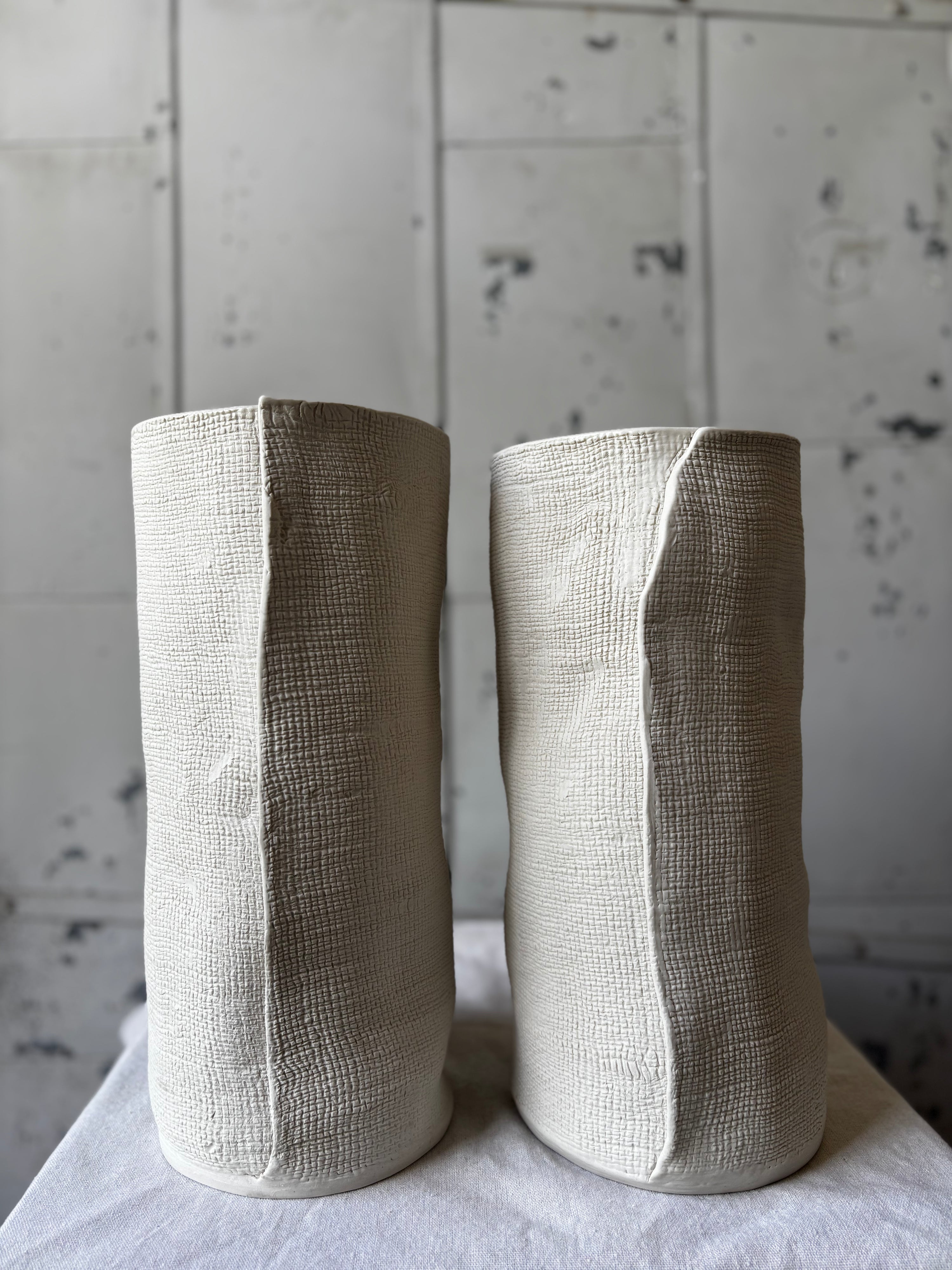 Burlap Vases