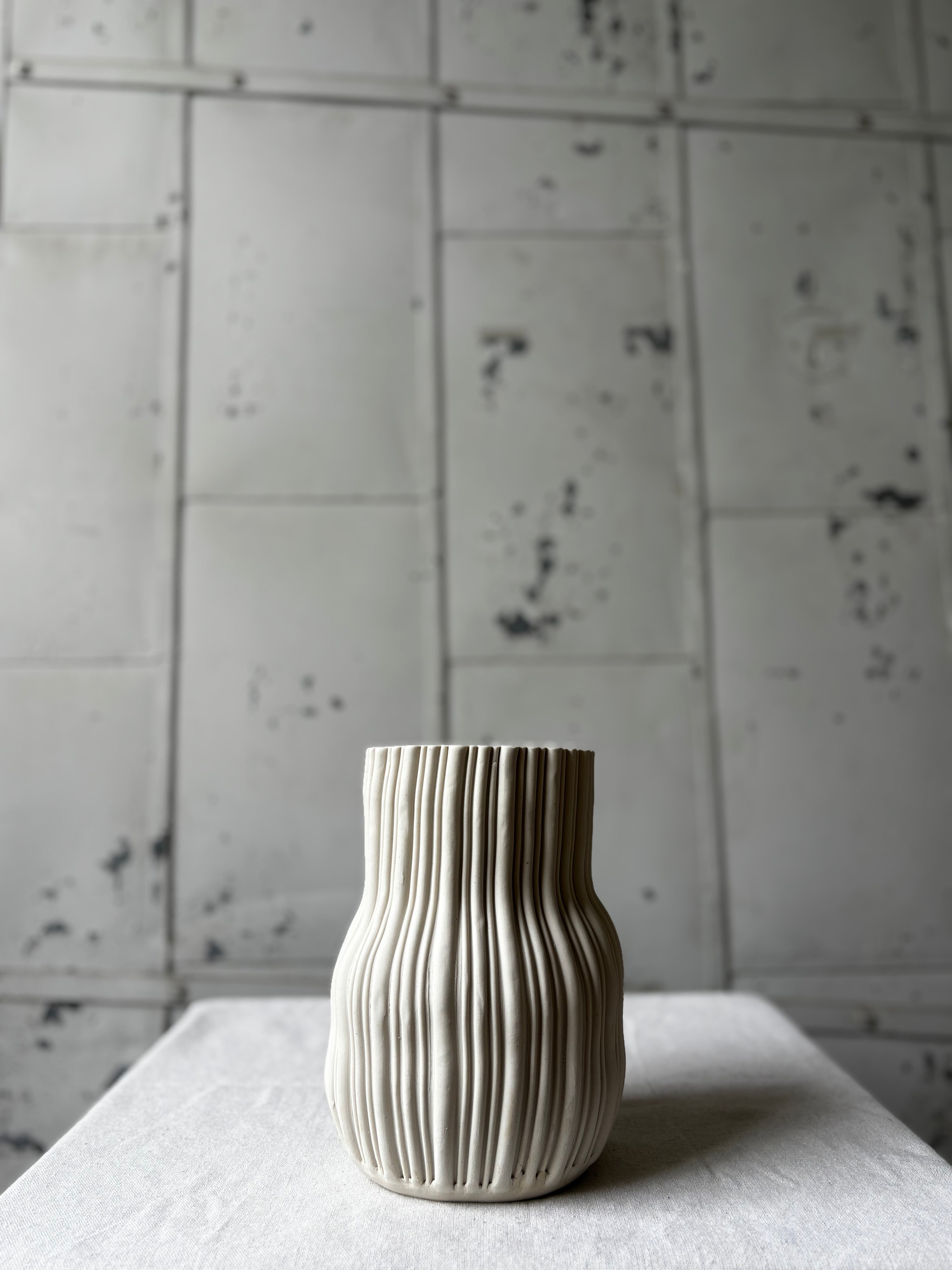 Striated Bottle Vases
