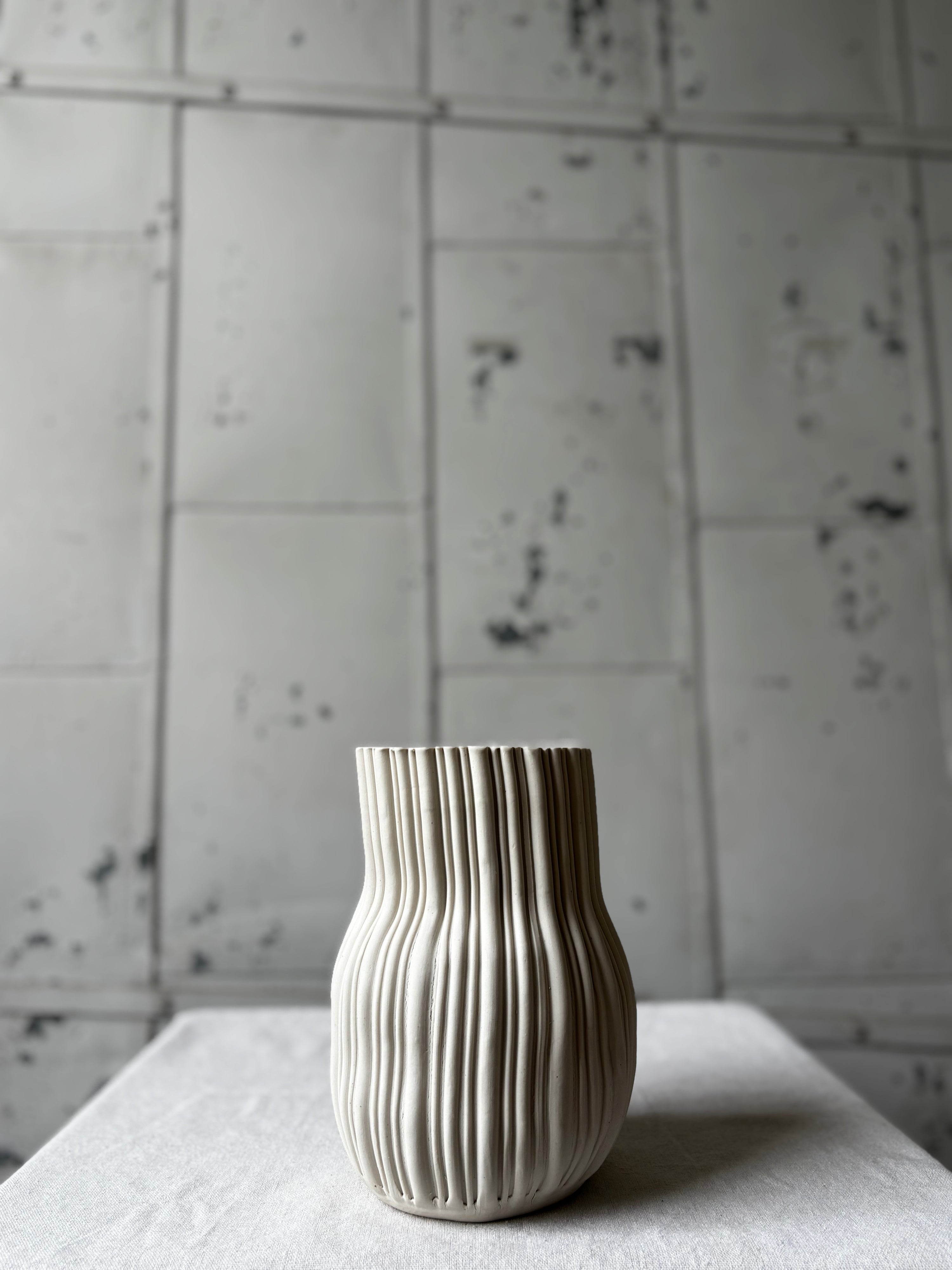 Striated Bottle Vases
