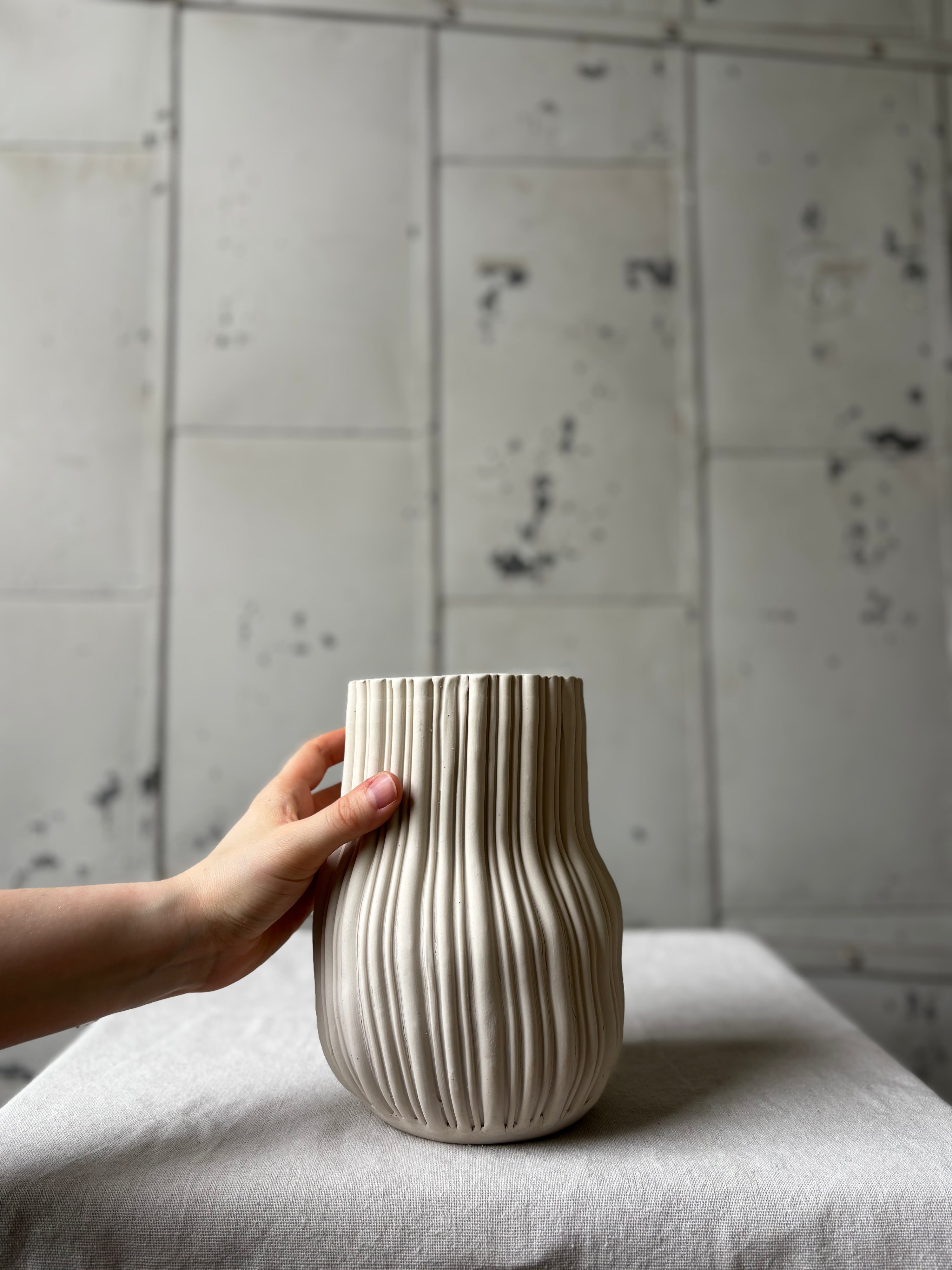 Striated Bottle Vases