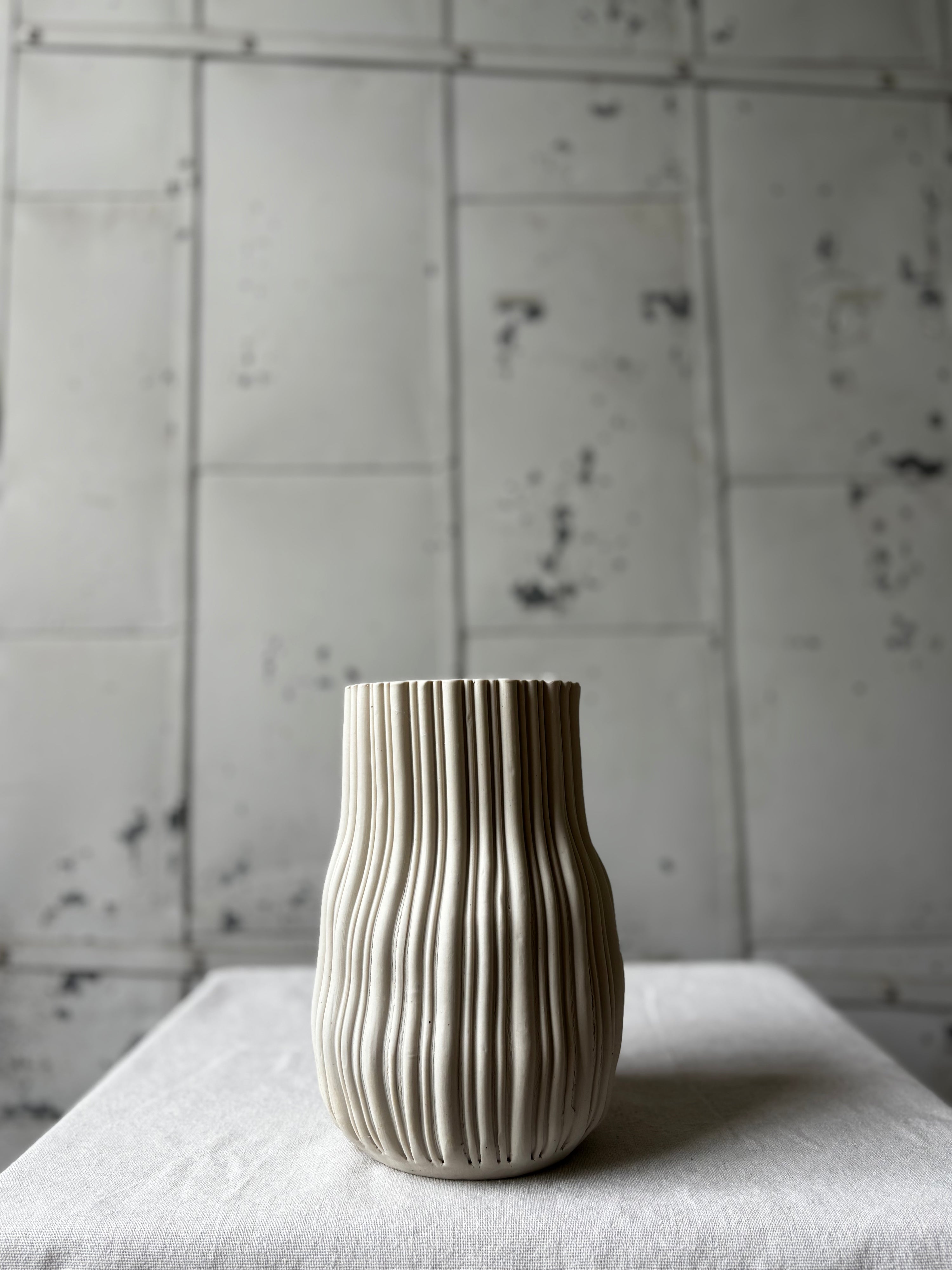 Striated Bottle Vases