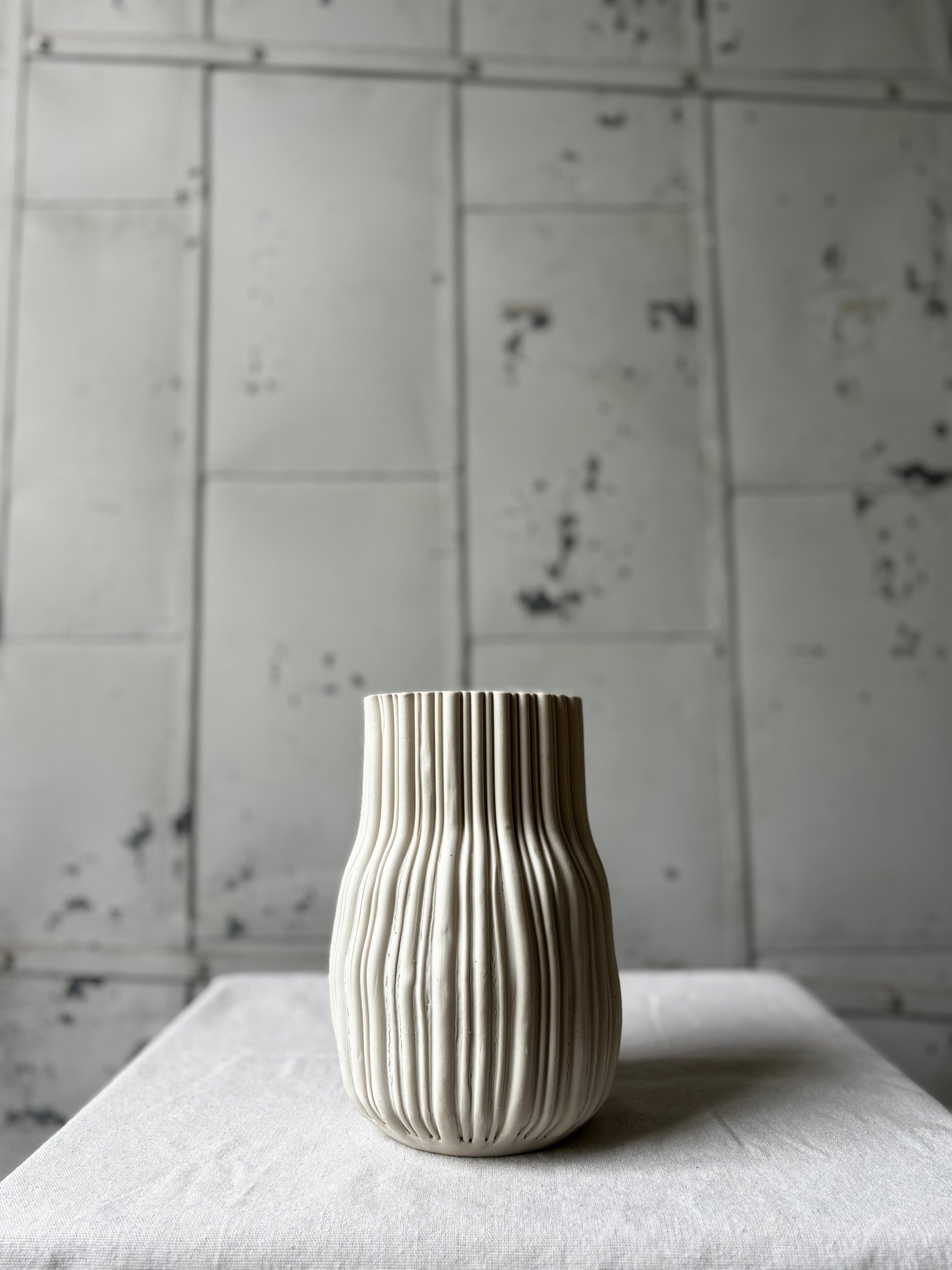 Striated Bottle Vases