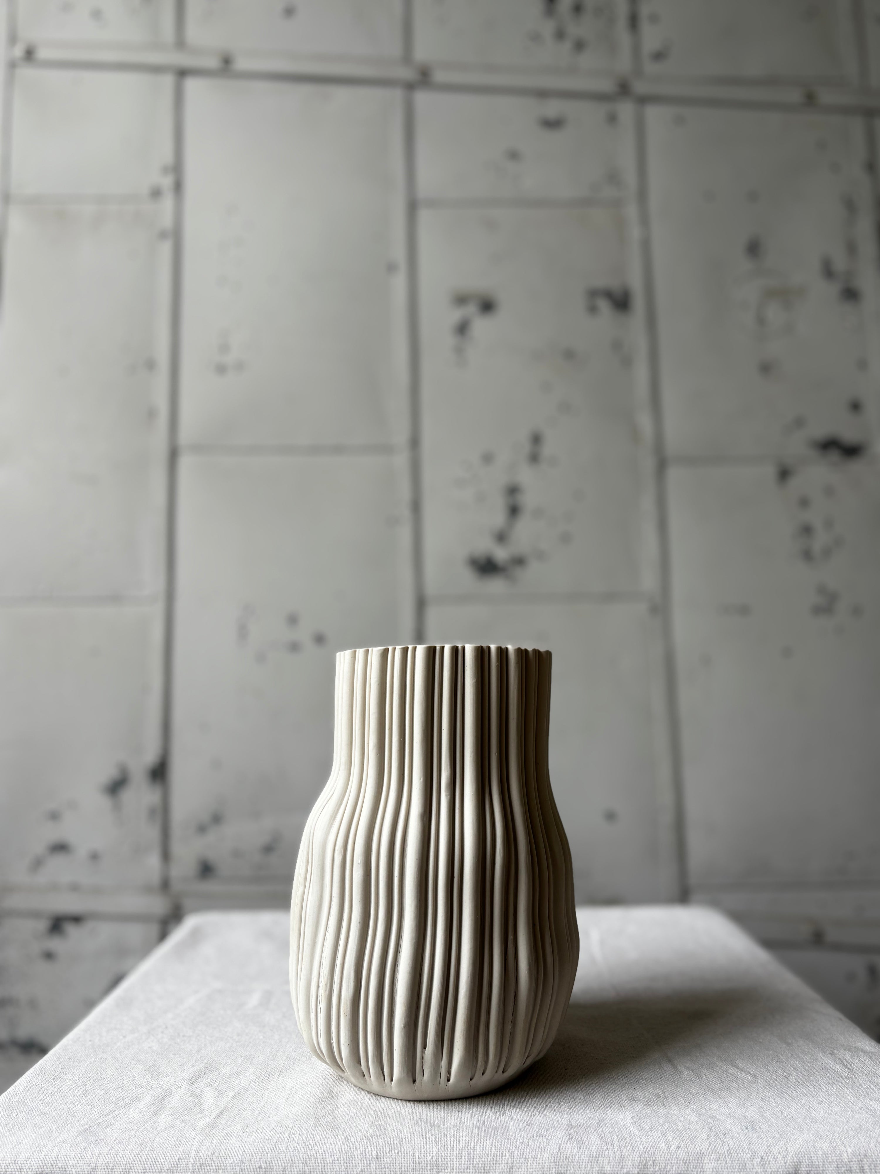 Striated Bottle Vases