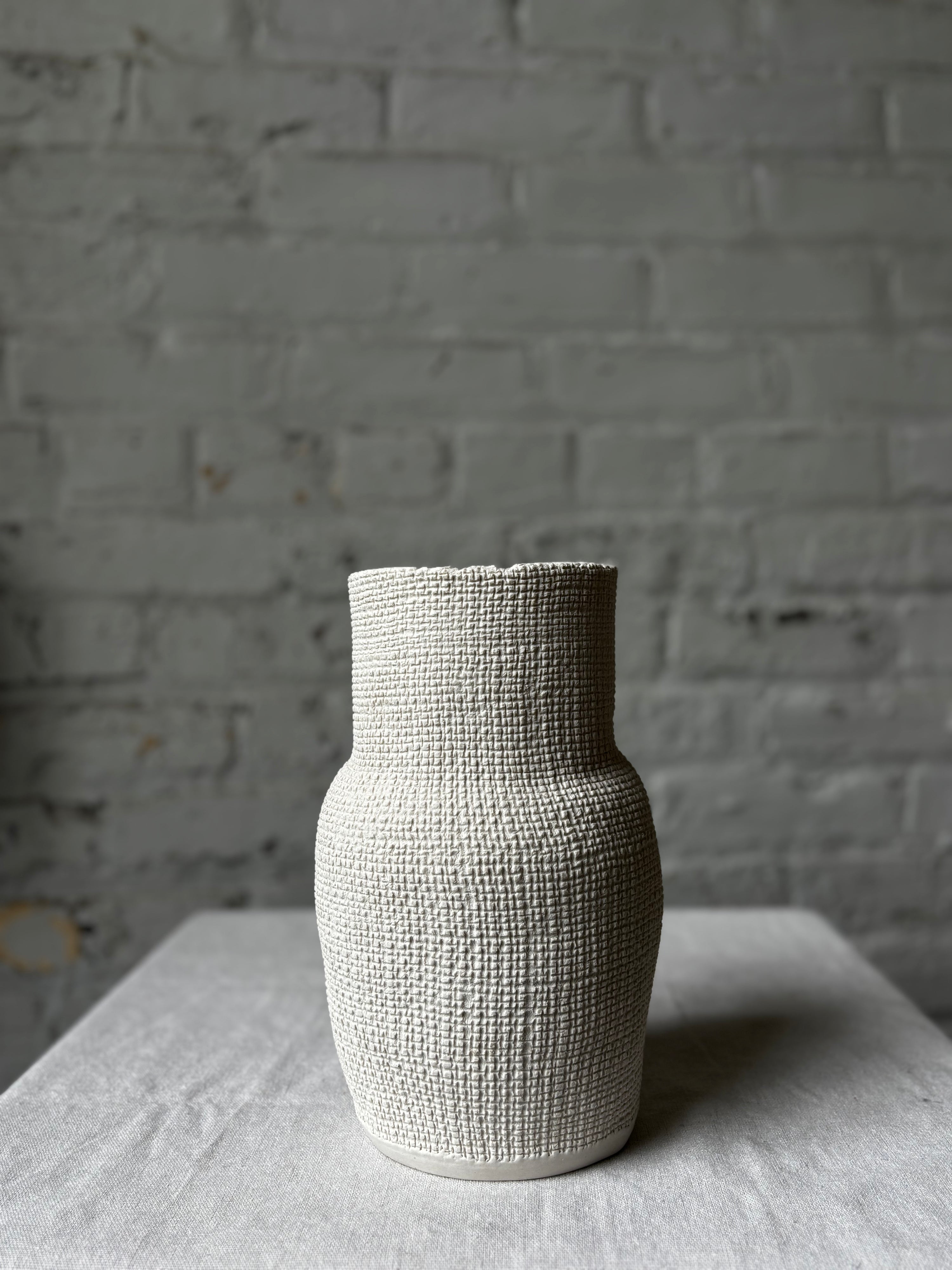Raw Edge Burlap Bottle