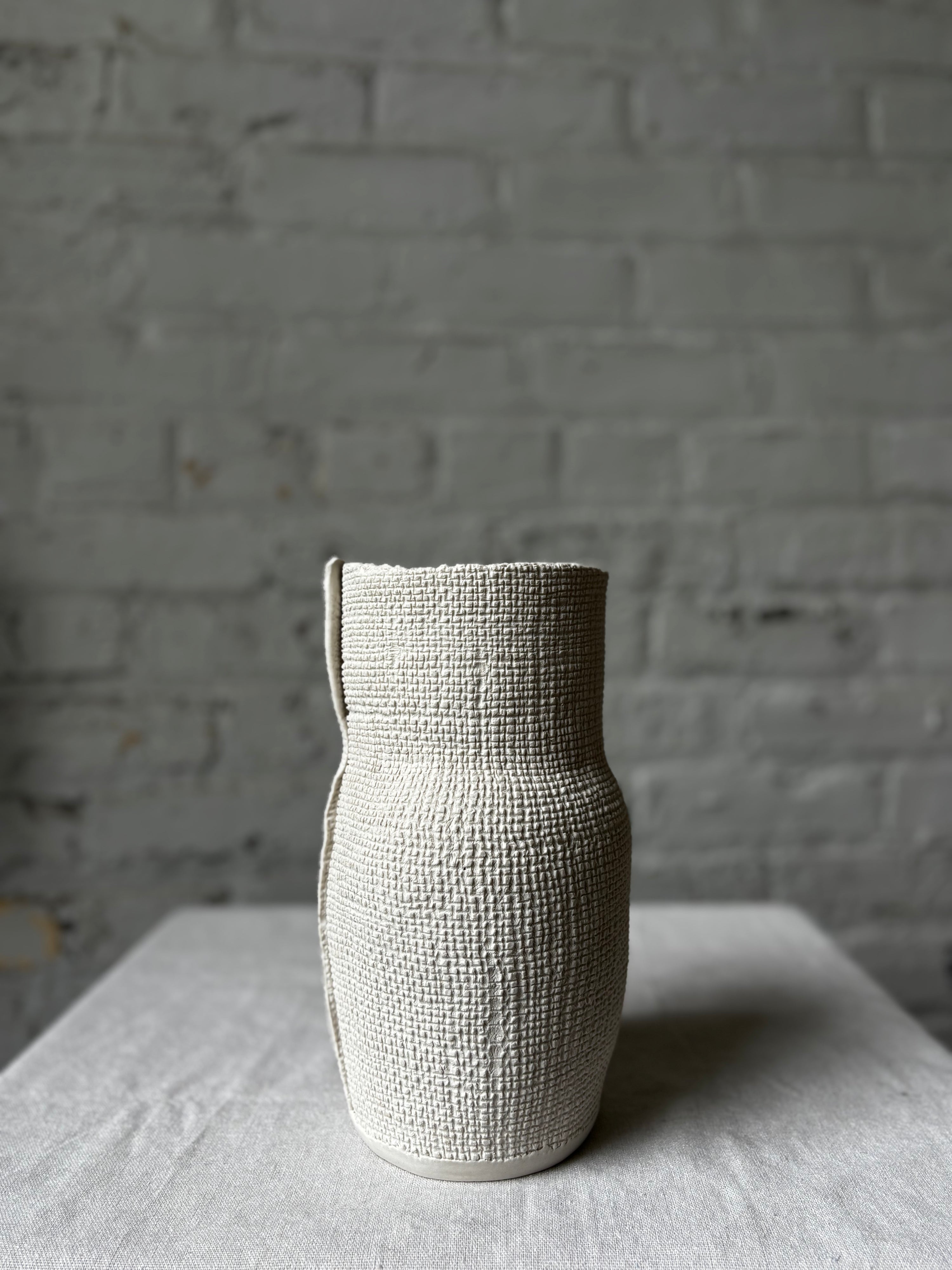 Raw Edge Burlap Bottle
