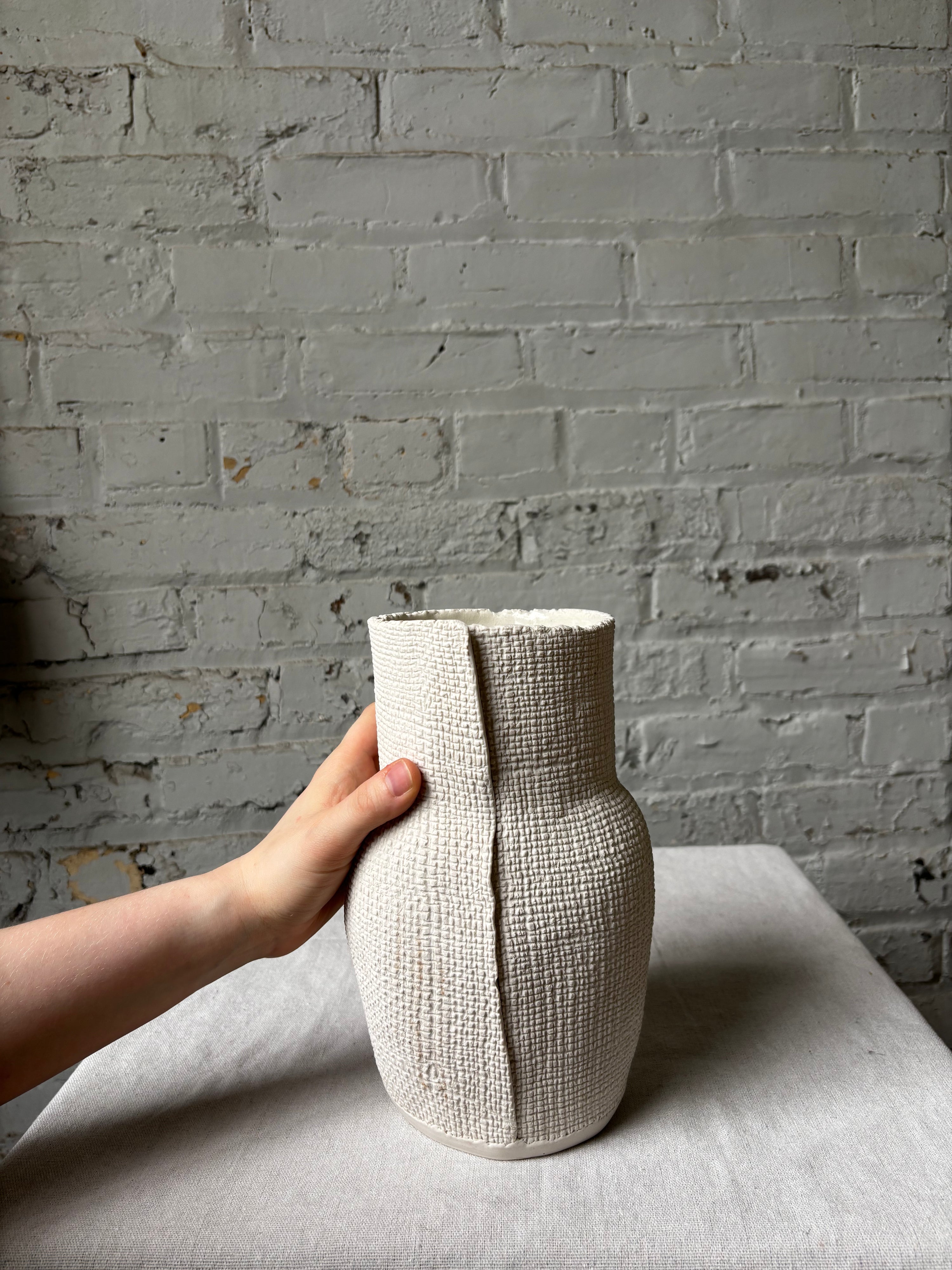 Raw Edge Burlap Bottle