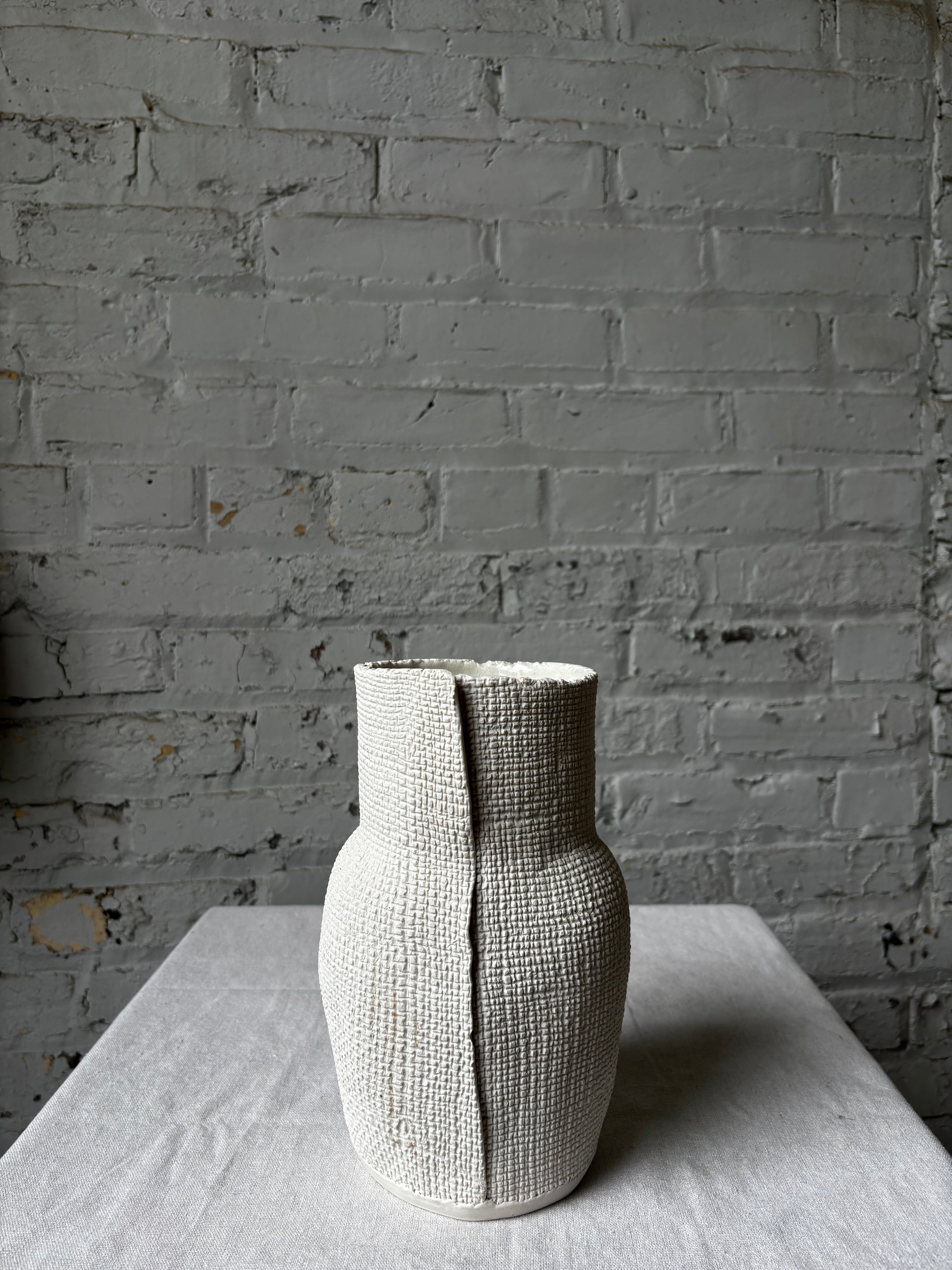 Raw Edge Burlap Bottle