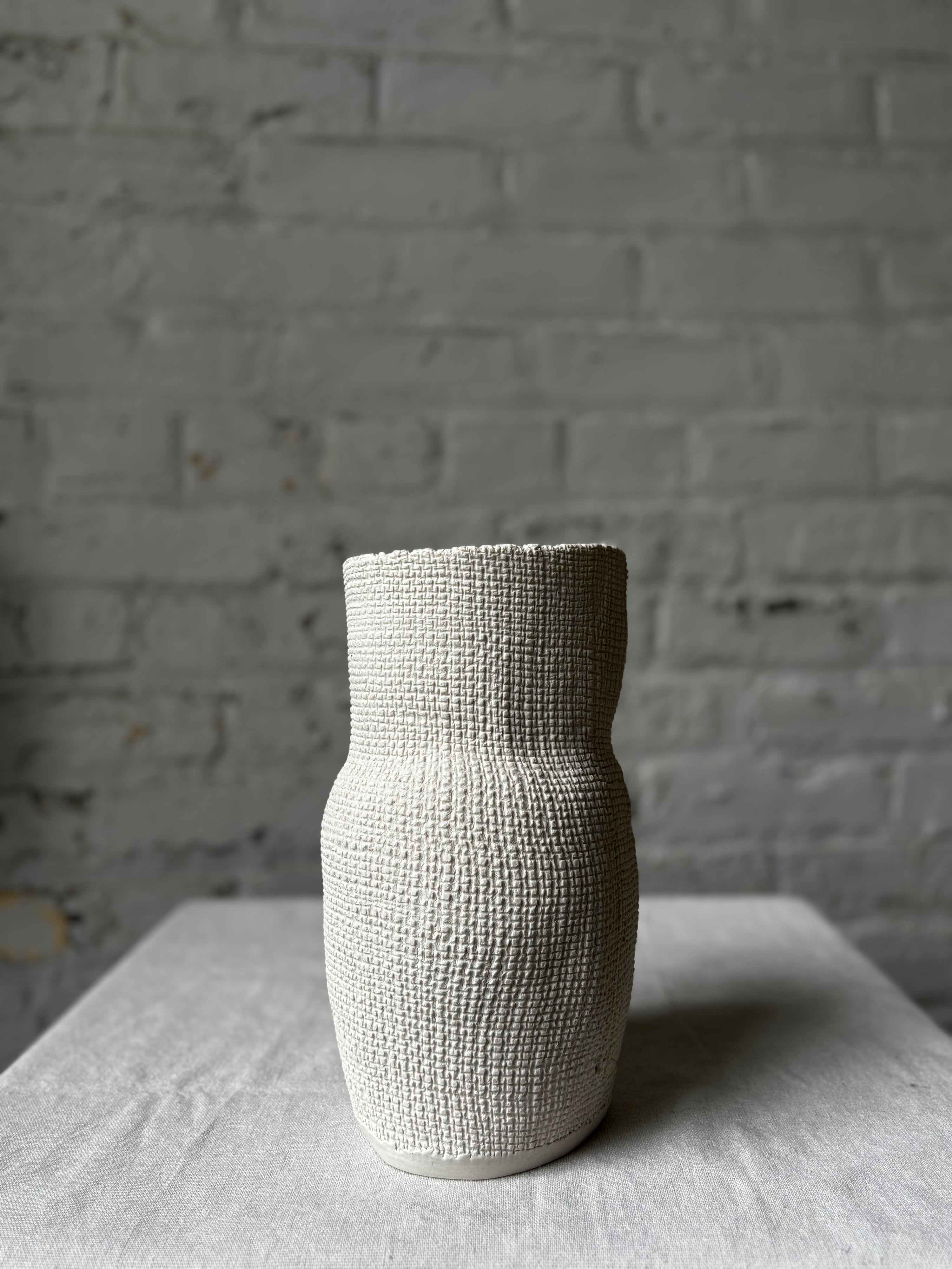 Raw Edge Burlap Bottle